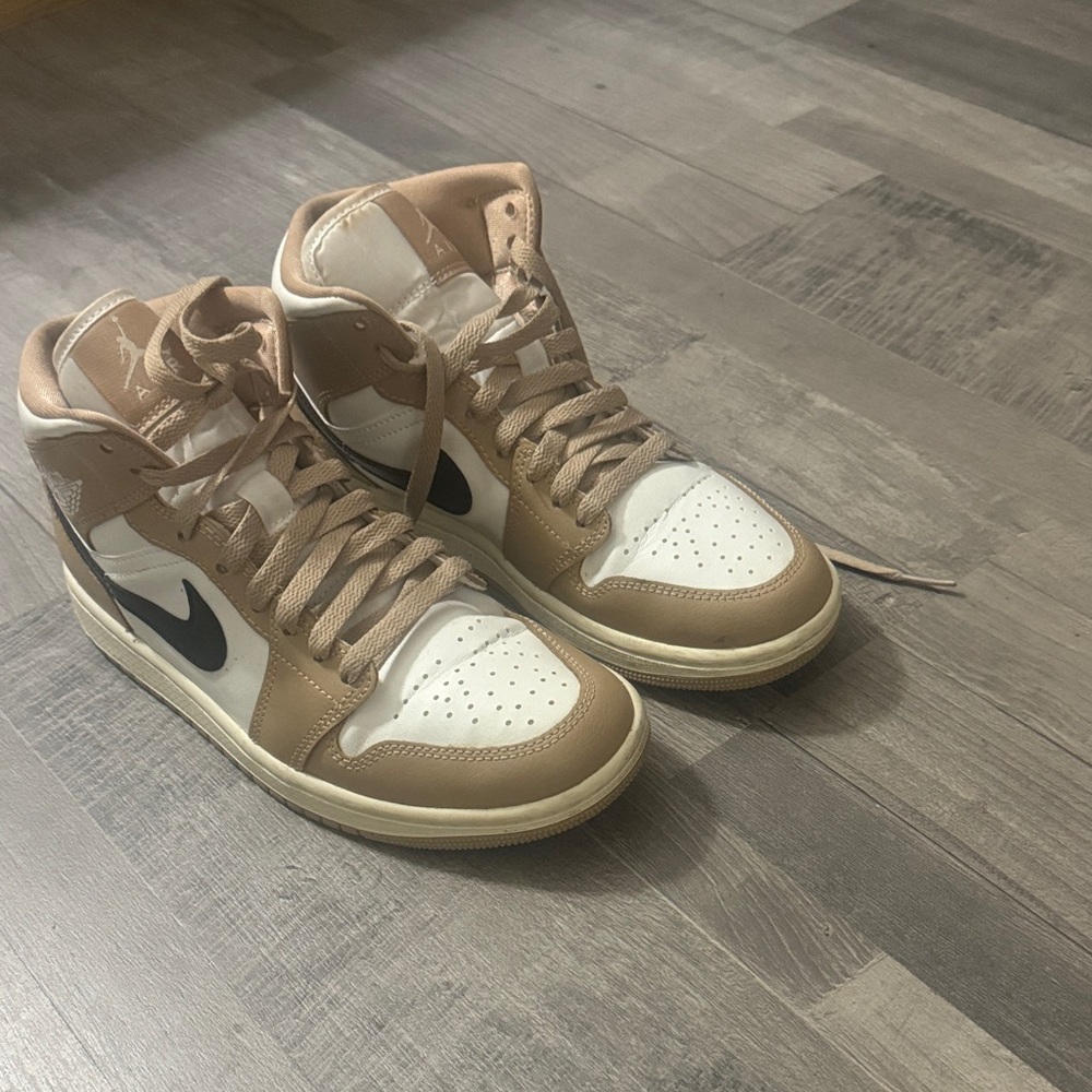 Nike Women’s Sneakers White Tan with Black Swoosh